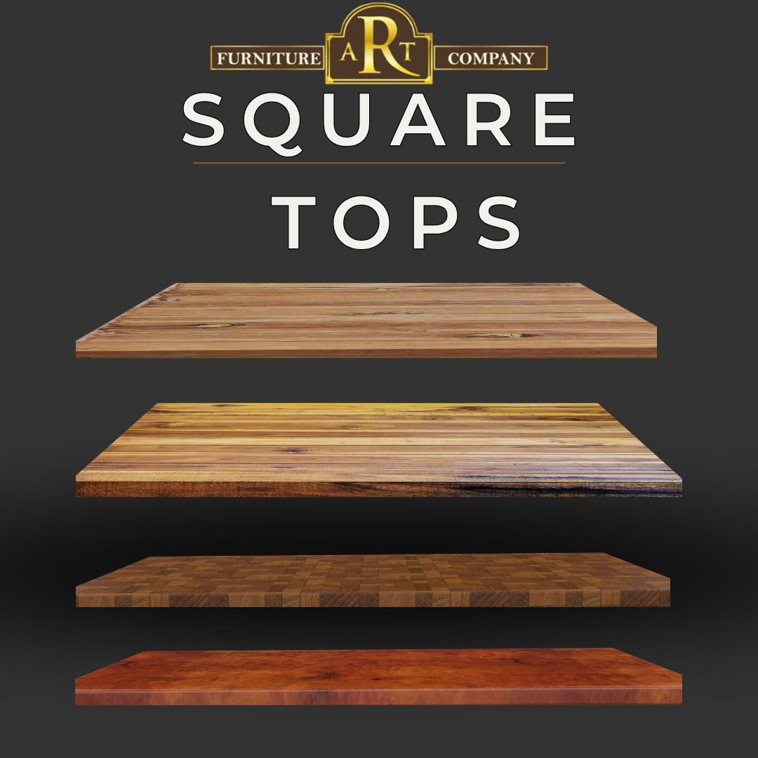 Square wooden table top for custom dining and furniture design