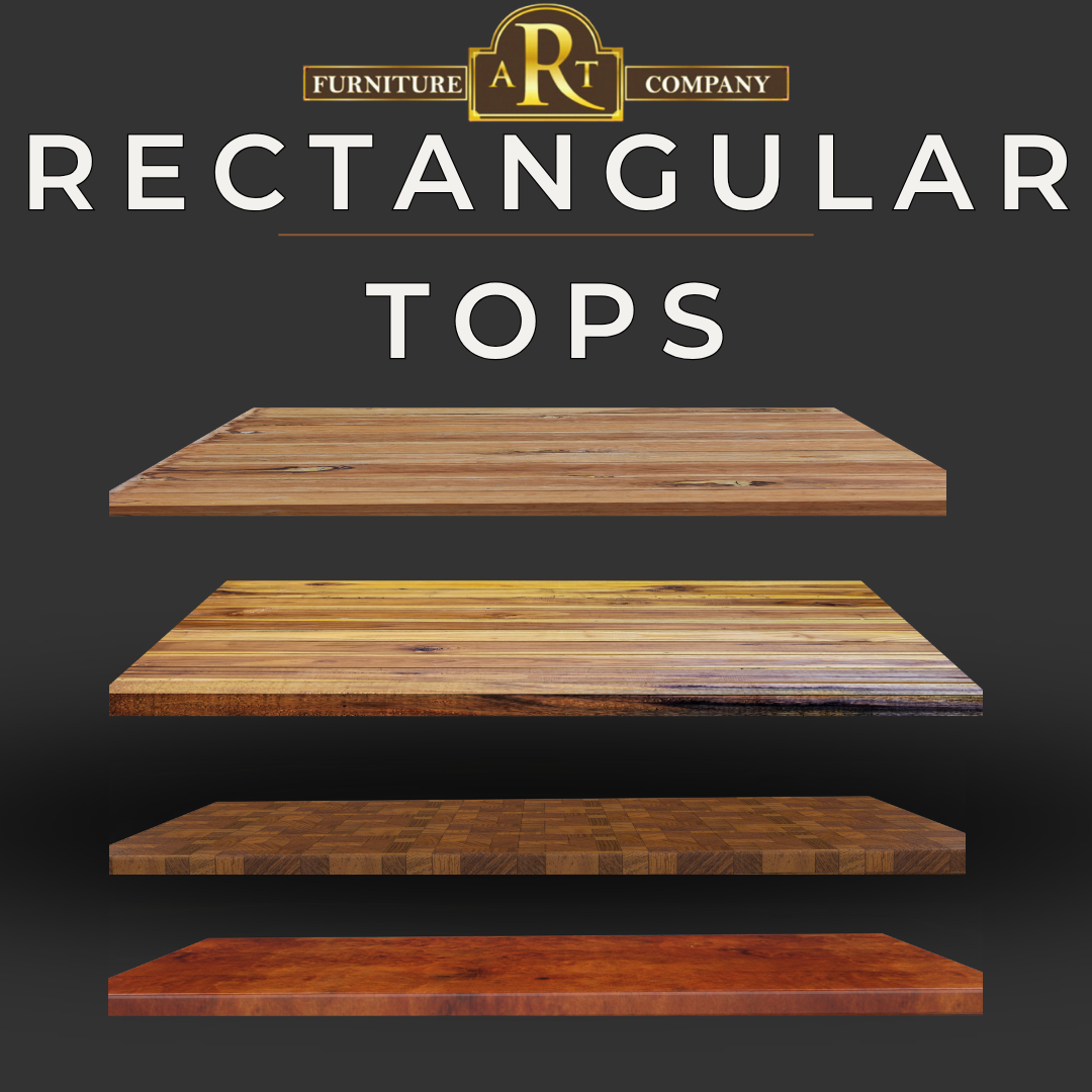 Rectangular wooden table top for custom dining table