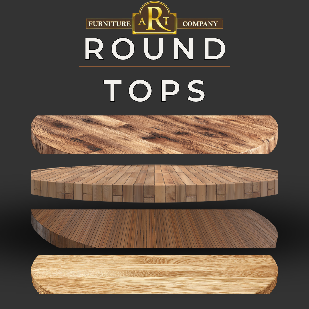 Round wooden table top for custom dining table