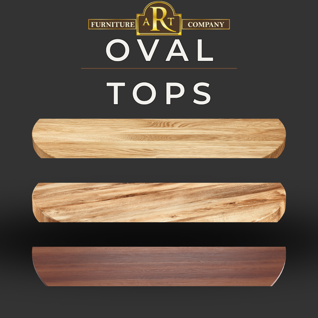 Oval wooden table top for custom dining table design